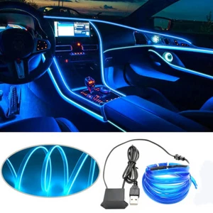 1pc 3m Car Interior Atmosphere Ambient Light Tube LED Strip Flexible Neon Lamp - Picture 1 of 9