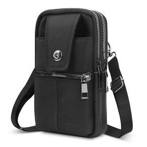 Fashion Men Cell Phone Loop Belt Bag Waist Holster Pack Shoulder Pouch Crossbody - Picture 1 of 6
