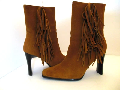 Predictions 品牌西部流苏麂皮绒踝靴皮革系列 7 码 — 第 1/4 张图片