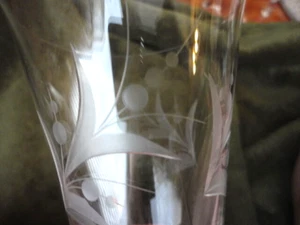 Cynthia Fostoria Crystal Etched Stem Champagne Wine Flute Floral (1) 6" t  - Picture 1 of 7