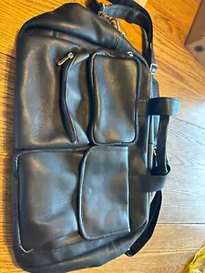 Bolso de Mano Piel Cuero Multibolsillo Negro - Imagen 1 de 7