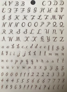 "Pegatinas artesanales álbum de recortes letras números escritura laminados oro rosa de 1/2""" - Imagen 1 de 2