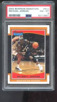 2002-03 Topps Bowman Signature Edition #MJJ Michael Jordan PSA 8 Graded Card NBA - Image 1 of 2