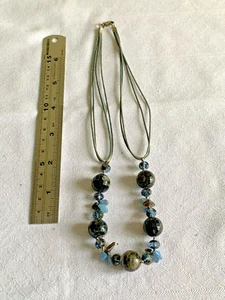 Shades Of Blue Agate Necklace - Picture 1 of 4