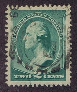 US 213 USED 2c WASHINGTON, 1887, GEM, PARTIAL DUPLEX CANCEL, EXTRA FINE - Picture 1 of 1