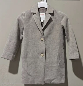Cat & Jack Gray Wool Blend Button Front Long Length Overcoat -- Medium 8/10 NWOT - Picture 1 of 8