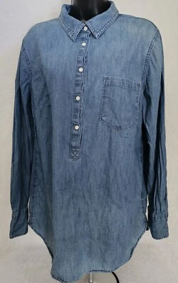 Merona Womens Shirt Top Blouse Size XXL 2XL Blue Jean - Image 1 of 4
