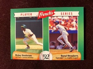 1992 French's Player Series #17 HOF Rickey Henderson Darryl Strawberry Card