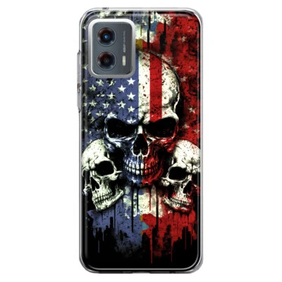 MUNDAZE Case for Motorola Moto G Stylus 5G 2023 American USA Flag Skulls