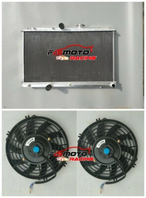Aluminum Radiator+Fan For 1993-1997 Toyota Corolla AE101/92-98 Geo Prizm 1994 MT - Image 1 of 4