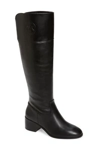 Bota alta Michael Kors 258468 para mujer Dylyn de cuero negra talla 5,5 mediana - Imagen 1 de 5