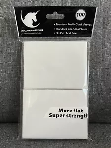 100 Premium Card Sleeves, White, Matte Card Sleeves, Standard TCG Sleeves - Picture 1 of 1