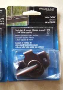 Cerradura y guardián de marco de ventana Prime-Line Products F 2716, bronce clásico NUEVO - Imagen 1 de 1