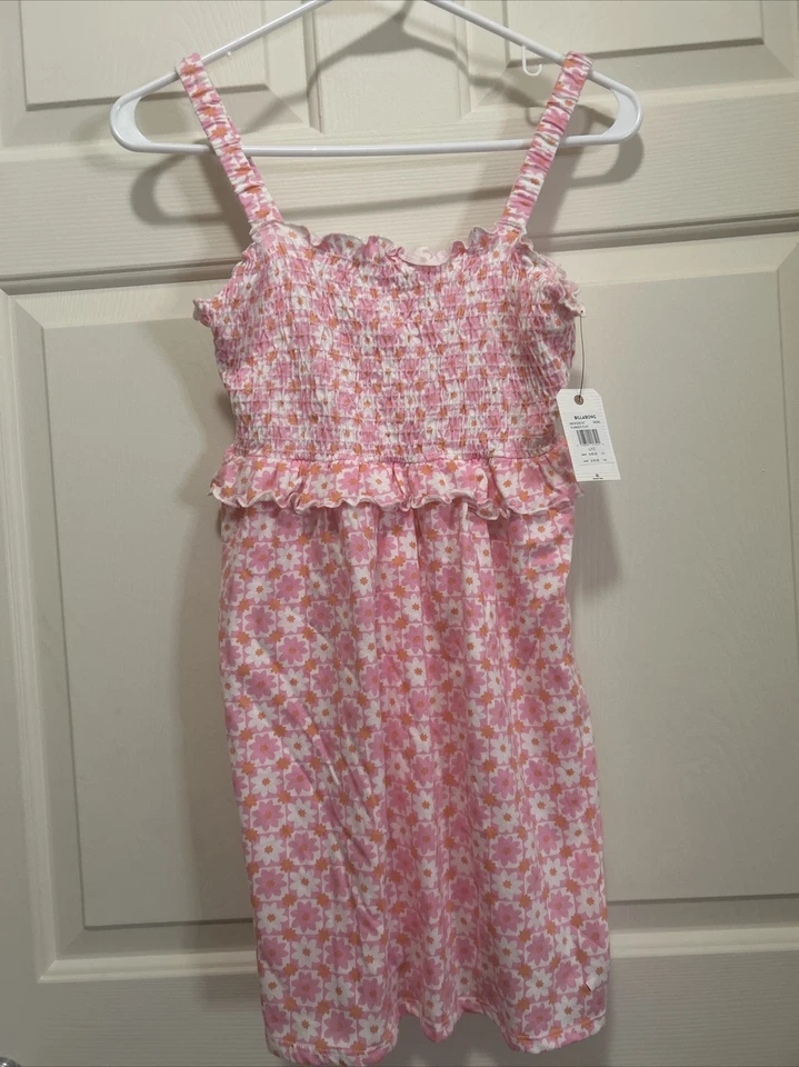Vestido Billabong Rosa con Volantes Margarita Juego de Verano Niños Niñas Jóvenes Talla L/12 Foto 1 de 4