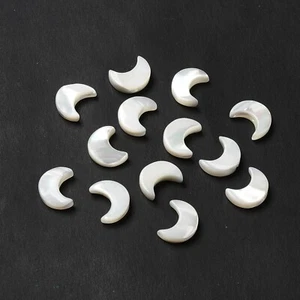 20x Natural Freshwater Shell Moon Seashell Color Beads Jewelry Making 12x9.5x3mm - Bild 1 von 4