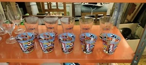 Set 5 Bicchieri Di Vetro Pubblicitari Vintage Da Collezione Martini Torino Italy - Picture 1 of 6