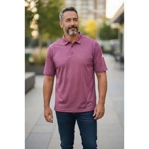 Camisa Adidas Para Hombres XL Rojo/Granate Rayas Lápiz Golf Polo Atlético Rugby - Imagen 1 de 12