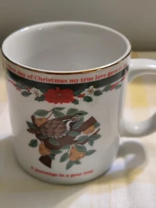 A Partridge In A Pear Tree 12 Days Of Christmas Deck the Halls Mug Tienshan Cup - Picture 1 of 10