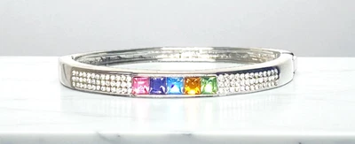 Multicolor Swarovski Elements Crystal Bracelet 18K White Gold Plated - Image 1 of 4