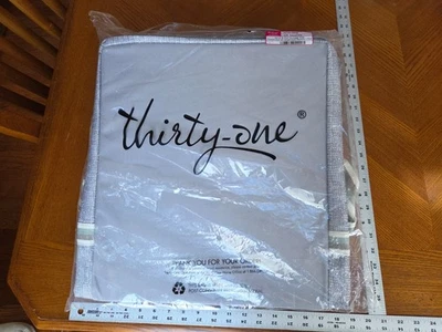 Bolsa tote de armazenamento Thirty One Stroll & Roll AL68 cinza texturizada nova com etiquetas 36” x 16” x 16” - Imagem 1 de 4