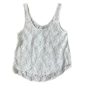 Abercrombie Kids Girls White Lace Tank Top Size Large Summer Party Y2K - Picture 1 of 8