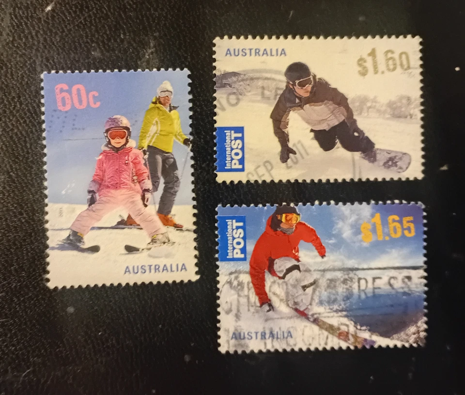Complete Australia used stamp set: 2011 Winter Sports - Skiing - Image 1 of 1