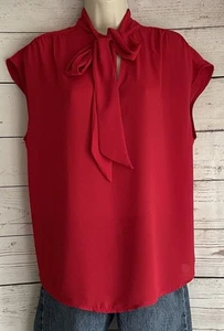NEW 7th Avenue Top sz XL Red Bow Tie at Neck Sleeveless Style 7407 - Picture 1 of 6