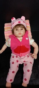 Reborn Realistic 18" Toddler Girl Baby Doll Soft Body W/ Vinyl Silicone Brunette - Picture 1 of 6