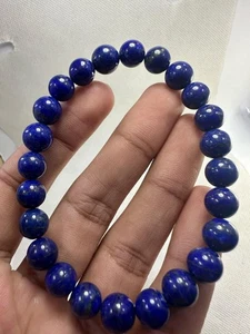 Natural Royal Blue Lapis Lazuli 9mm Stretch Bracelet AAAA Grade Beads - Picture 1 of 4