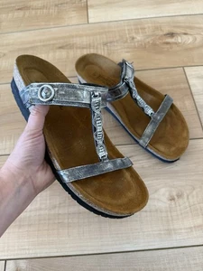 Naot Malibu Metallic Jeweled T Strap Leather Wedge Sandals Shoes Size 42 US 11 - Bild 1 von 11