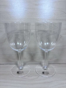 Vintage Precisioncraft Rare Clear Wine Glasses Goblets Set of 2 Break Resistant - Picture 1 of 9