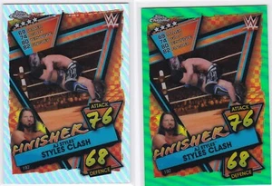 2021 Topps Chrome Slam Attax WWE  #192  AJ STYLES GREEN /50 & REFRACTOR - Picture 1 of 1