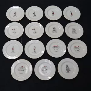 Merry Masterpieces 8" placas de porcelana con borde dorado lote de 15 Dayton Hudson - Imagen 1 de 12