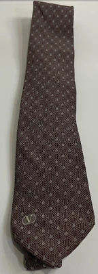 Corbata Valentino Cravatte Para Hombre Estampada Taupe 100% Seta Seta Diseñador Clásico Foto 1 de 4
