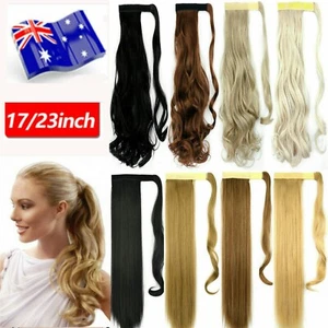 AS Human NEW Real Natural Hair Wrap Ponytail Clip-in Extensions AD - Picture 1 of 42