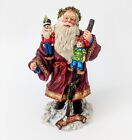 Roman Galleria Lucchese 1860 Santa Claus Figurine Christmas W Doll & Stick 6"