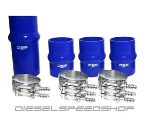 2003-2007 FITS DODGE Cummins® INTERCOOLER BOOT KIT BLUE SILICONE WITH CLAMPS - Bild 1 von 4