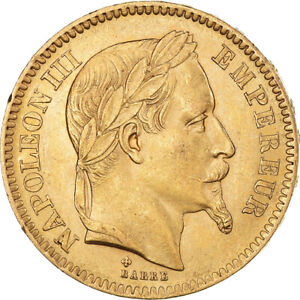 [#847231] Coin, France, Napoleon III, 20 Francs, 1865, Strasbourg, AU, G, old