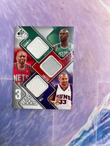2009-10 sp game used 3 star swatches Kevin Garnett Vince Carter Grant Hill /299