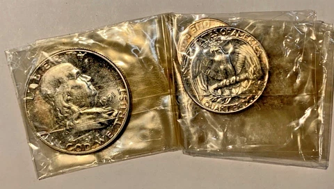 1951 US Mint Proof 5 Coin Set In Original Cellophane Cover