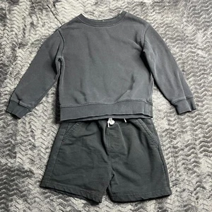 Youth Set Boy's Hoodie And Shorts 2 Piece Set Size 6 Black - Picture 1 of 8