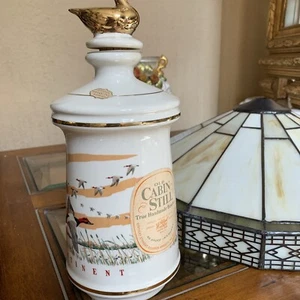 Vintage Old Cabin Still Ducks Unlimited Porcelain Decanters 1972 and 1973 NICE.! - Picture 1 of 7