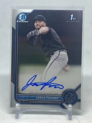 Jared Poland 2022 Bowman Draft Chrome Autograph 1st #CDA-JPD Marlins - Image 1 of 2