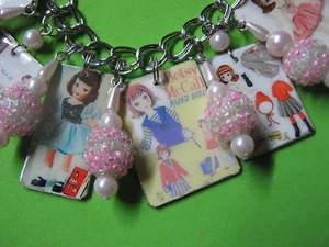 "BETSY McCALL"- ALTERED ART CHARM BRACELET - Picture 1 of 8