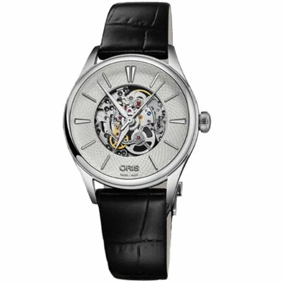 Reloj para mujer Oris Artelier automático correa de cuero negro 01 560 7724 4051LS Foto 1 de 3