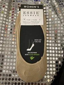 1 par de calcetines antideslizantes de gel antideslizante de microfibra para mujeres con aloe infundido bronceado - Imagen 1 de 4