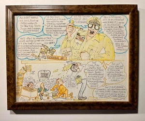 1979 Original Hollywood Music Industry Caricature Watercolor Painting Signed - Picture 1 of 6