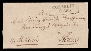 Preußen COESSLIN 8.APR. Militaria-Hülle n. Stettin - Bild 1 von 2