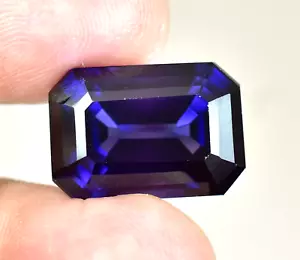 Natural Purple-Blue Tanzanite 24.70 CT Emerald IF Certified Flawless Gemstone - Picture 1 of 6