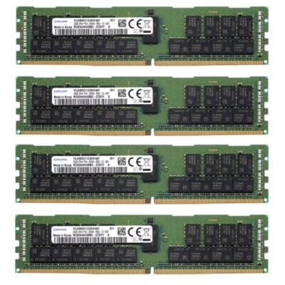 Samsung 128GB (4X32GB) DDR4 2666MHz 2RX4 ECC Registered Memory M393A4K40BB2-CTD - Image 1 of 4